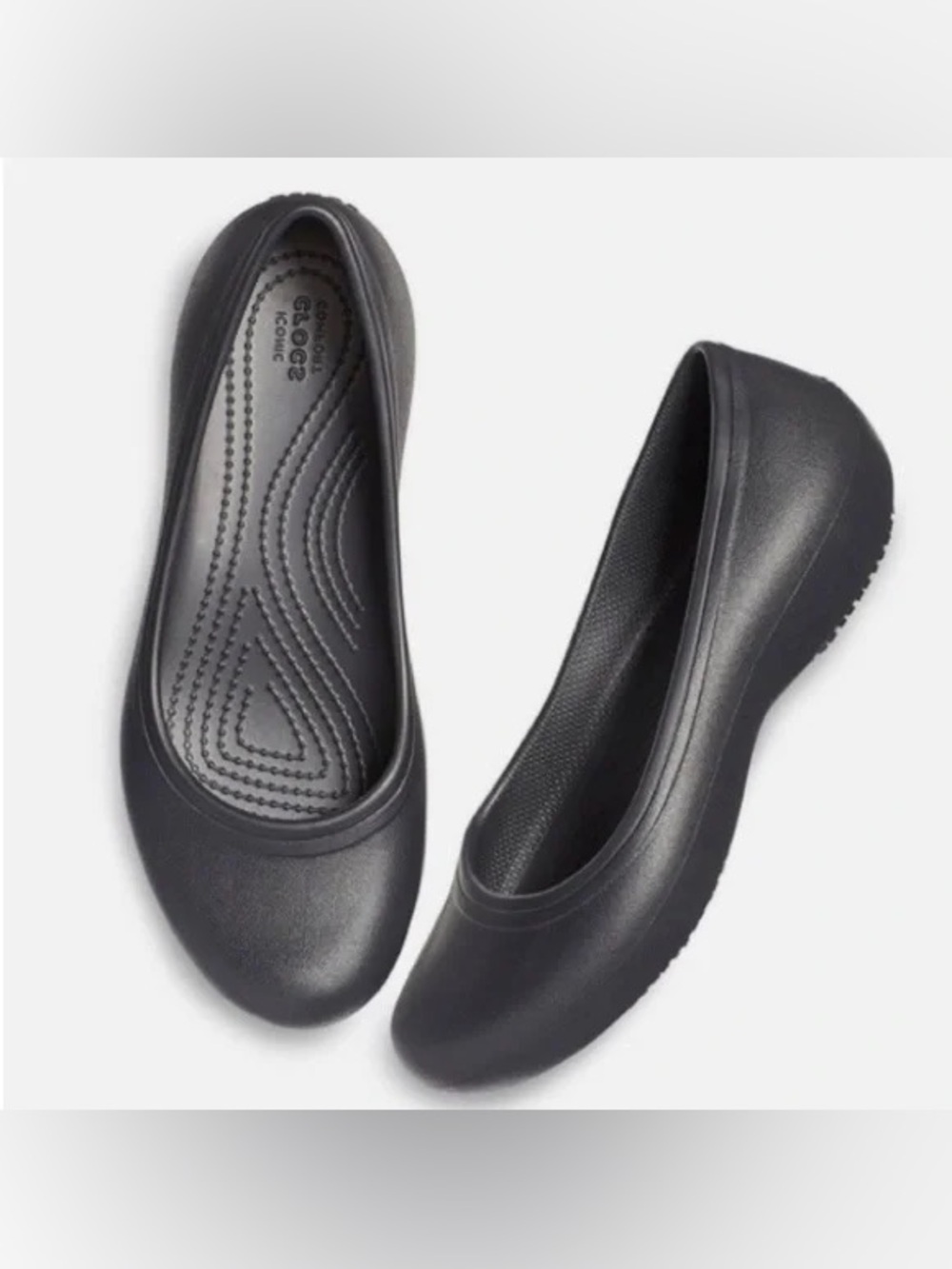 Crocs Women’s At Work Kadee Flat Black Slip Resistant Work Shoes Size 7